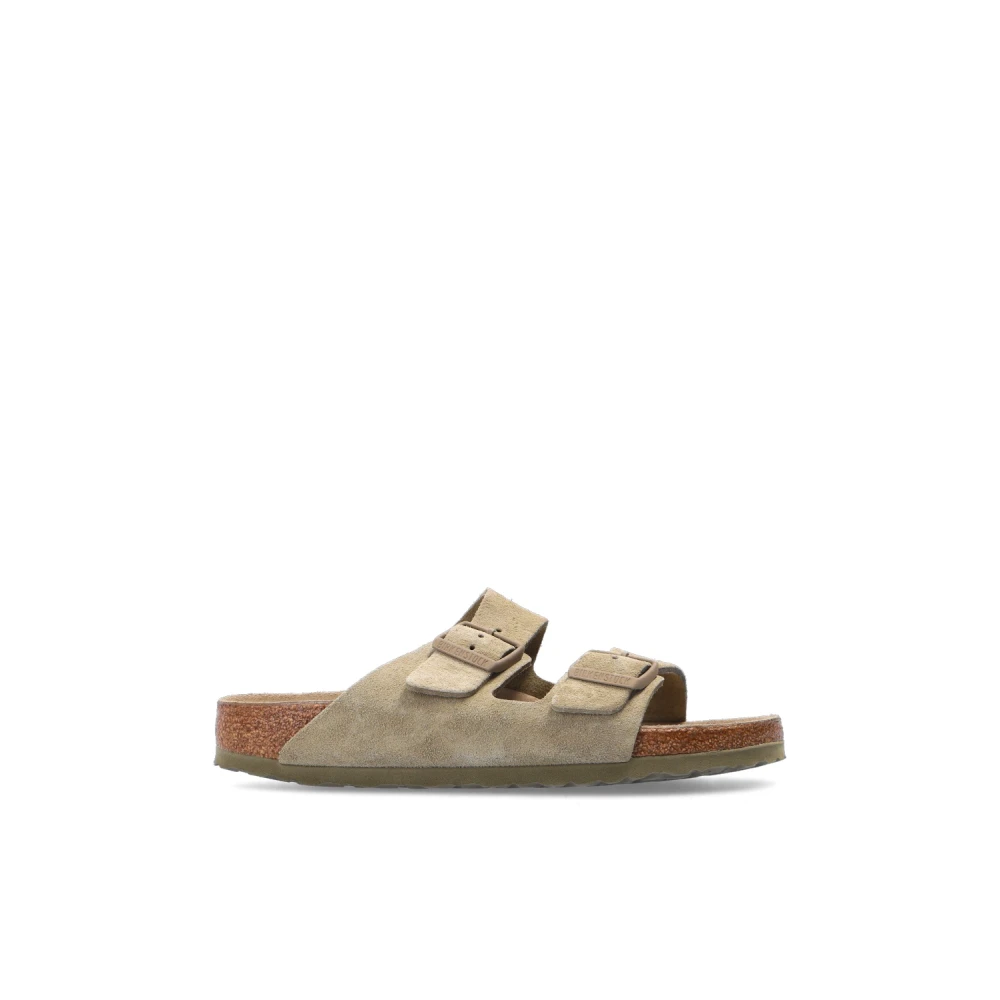 Birkenstock Arizona BS läder slides Green, Dam