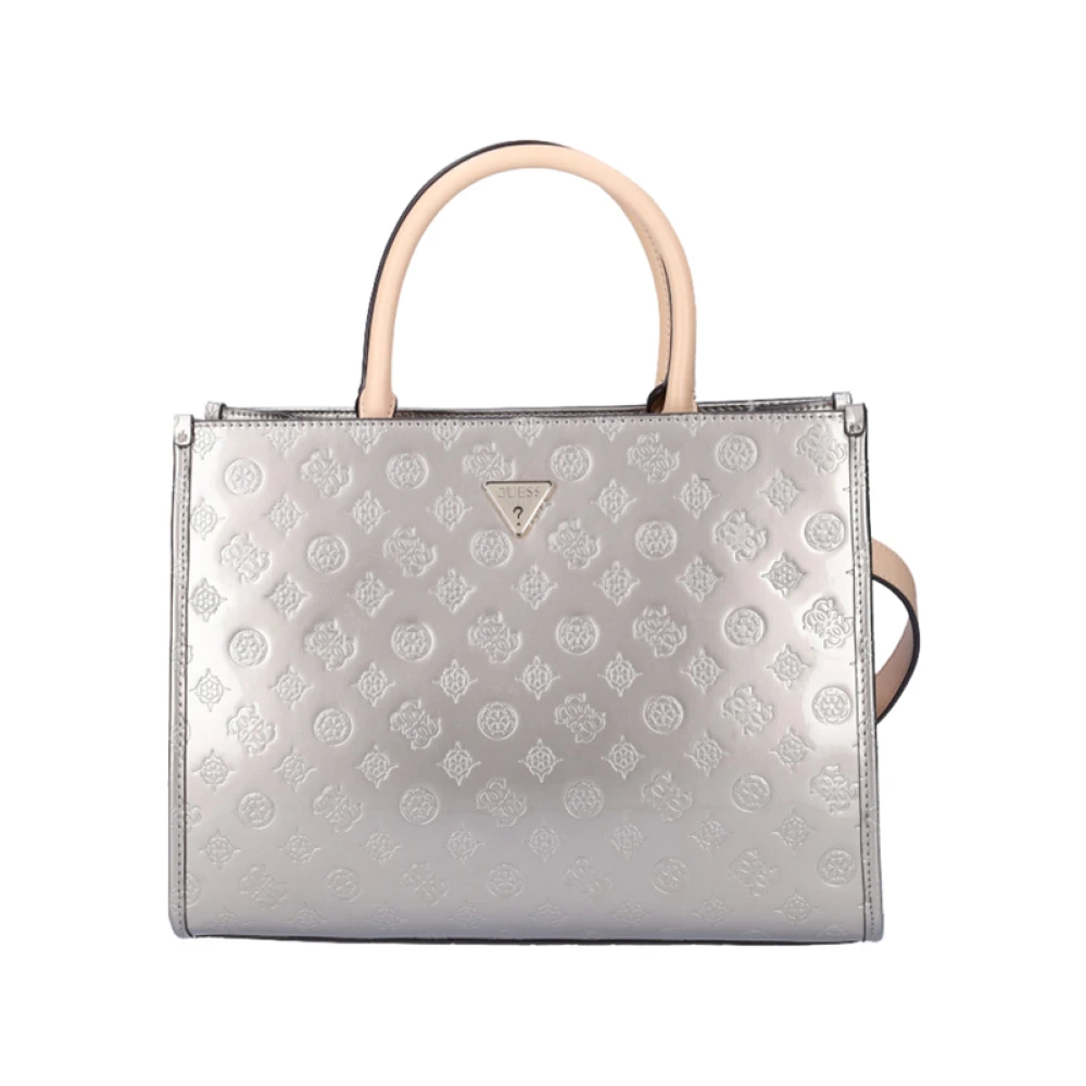 Guess Elegante Zilveren Handtas met Gouden Details Gray Dames
