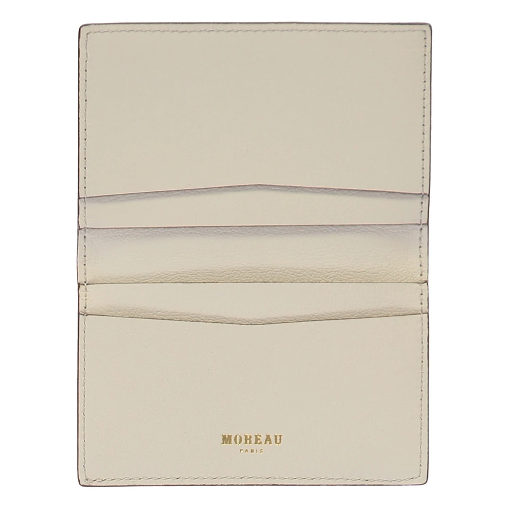 Moreau Paris Logo Detail Leren Kaarthouder Beige Dames