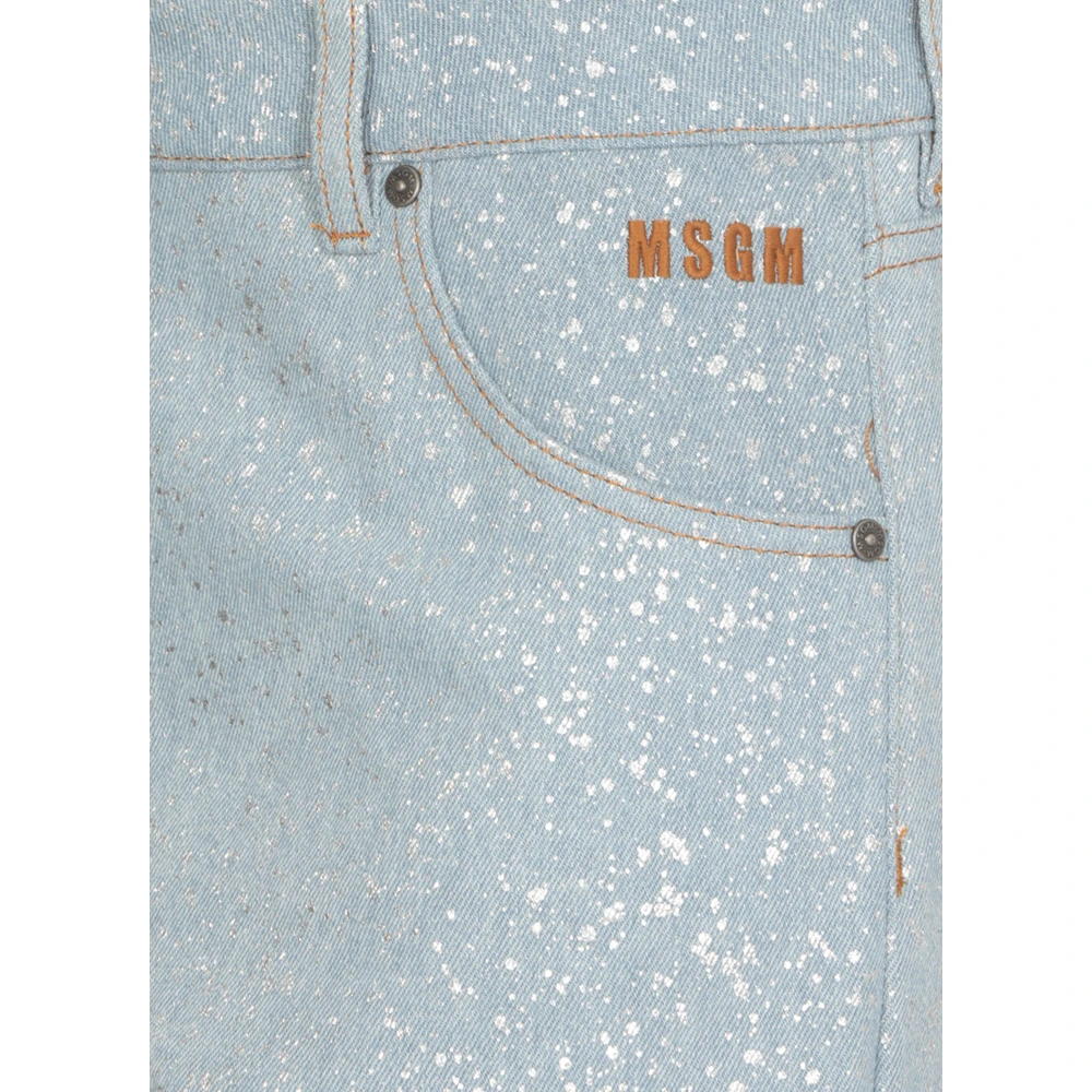 Msgm Lichtblauwe Katoenen Jeans Vrouw Blue Dames