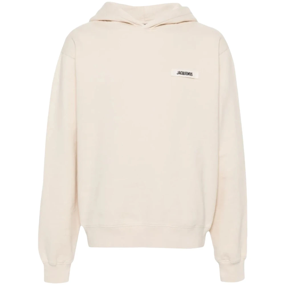 Jacquemus Stijlvolle Gros Grain Hoodie Top Beige Heren