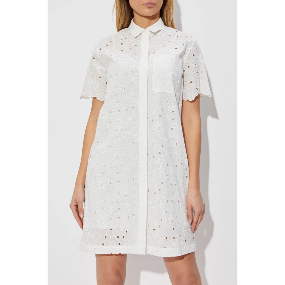 PS By Paul Smith Kanten jurk met zak White Dames