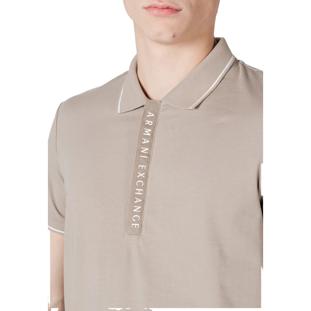 Armani Exchange Polo Korte Mouw Lente Zomer Collectie Beige Heren