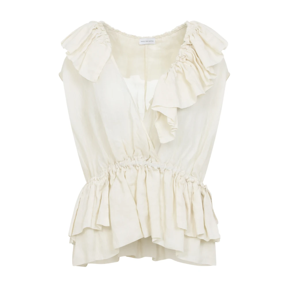 Dries Van Noten Women's Beige Blouses, M, Topwear Clothing Ss26