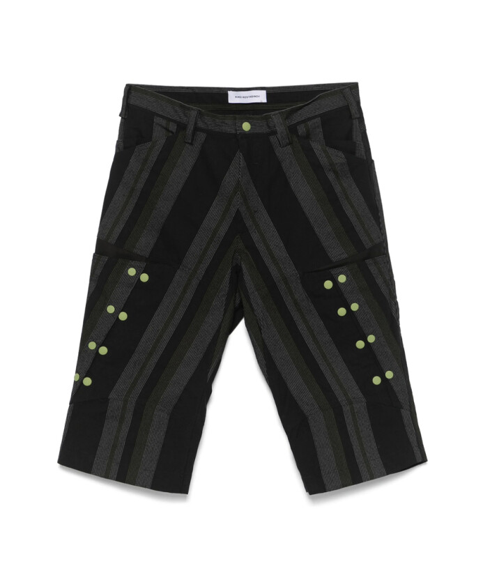 black-stripe-belted-shorts