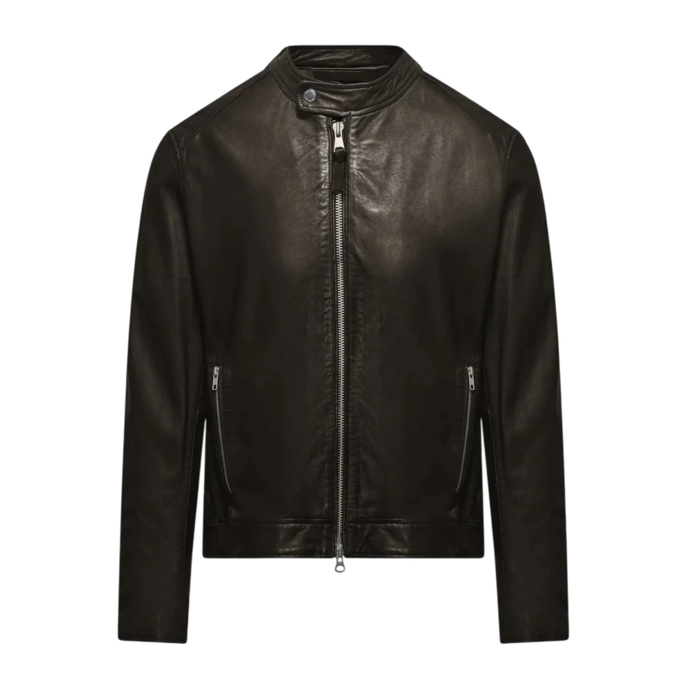 Bomboogie Men's Black Roy Leather Jacket - Leather Jackets - L - Jackets