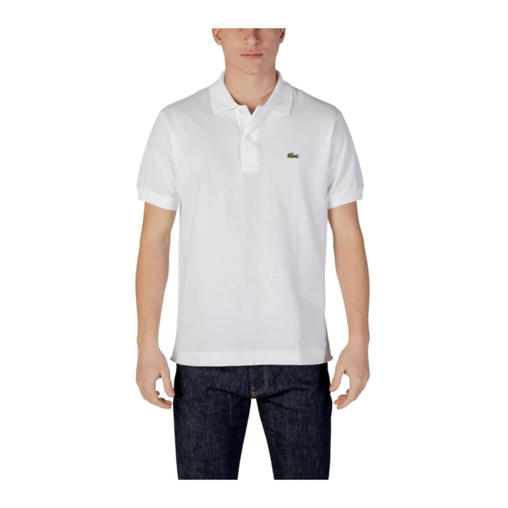 Lacoste Men's White Polo Shirts, 2XL, Cotton Polo Shirt With Button Fastening
