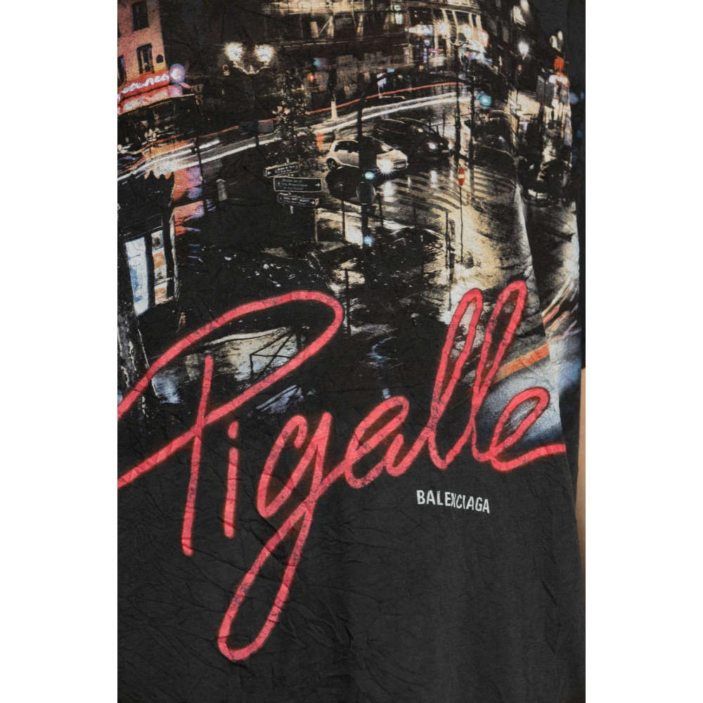 Balenciaga T-shirt met print Black Dames