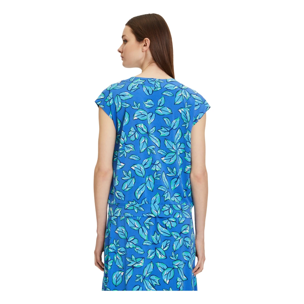 Betty Barclay Bloemen V-hals Printshirt Blue Dames