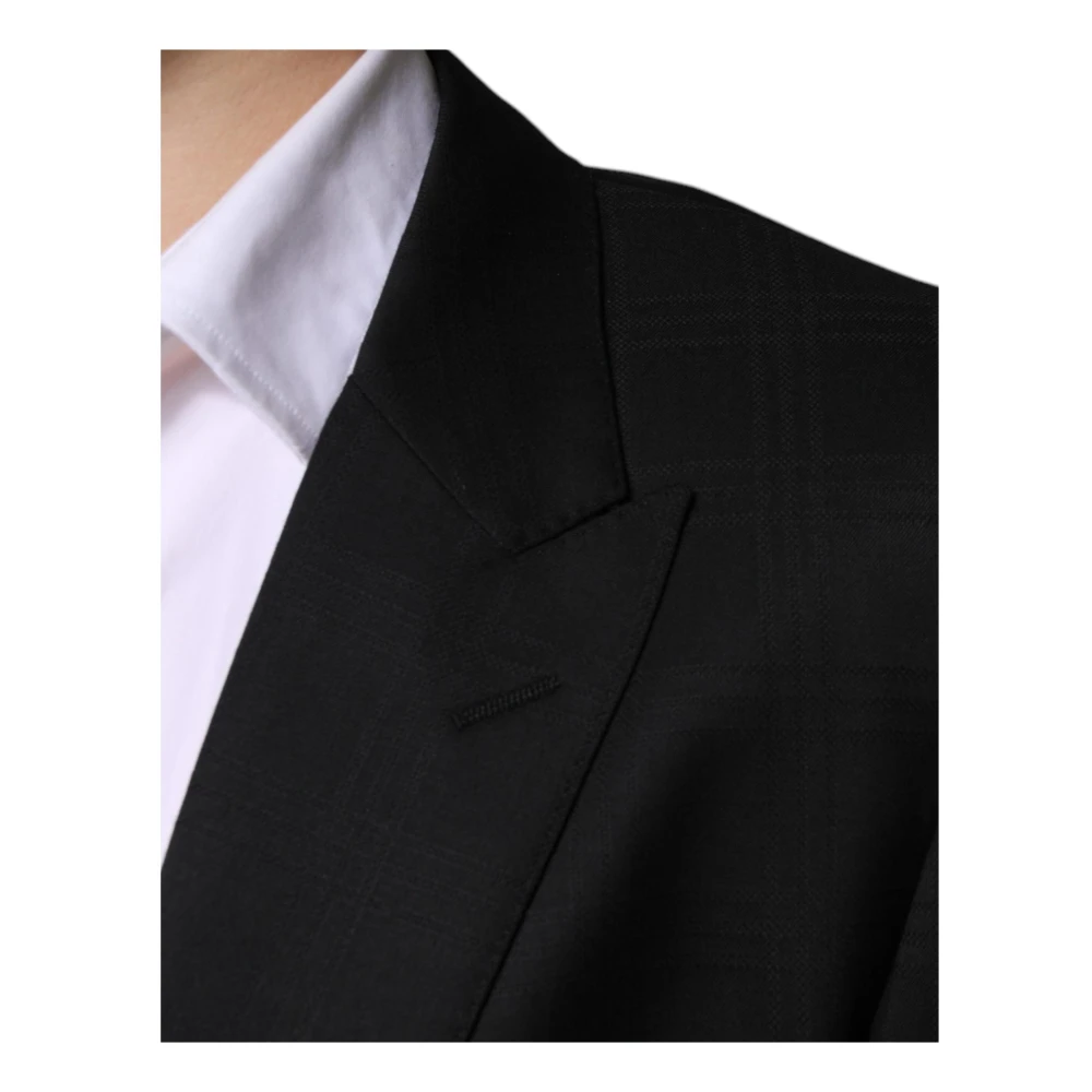 Dolce & Gabbana Zwart Wol Slim Fit Pak Black Heren