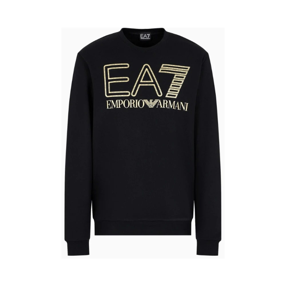 Emporio Armani EA7 Clean Design Crew-Neck Sweatshirt Black Heren