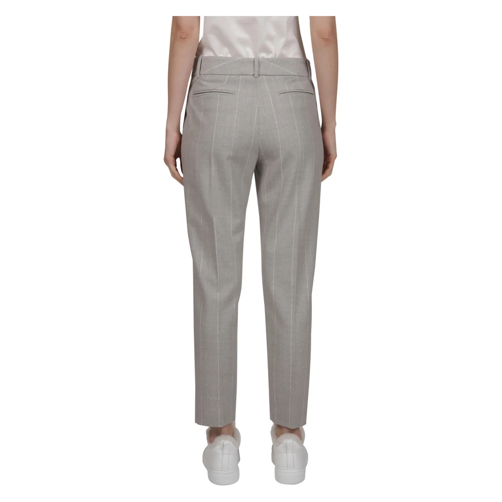 Eleventy Slimme Wollen Flanellen Broek Gray Dames
