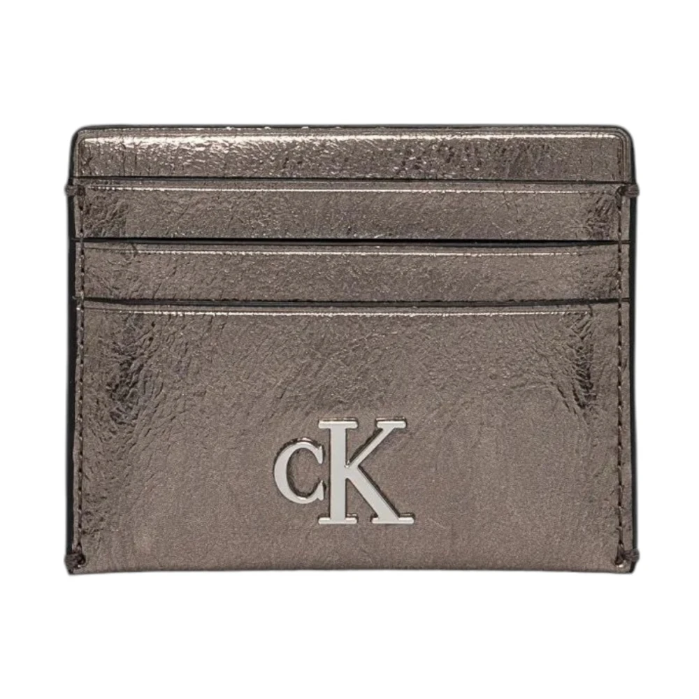 Calvin Klein Jeans Grijze Effen Polyurethaan Damesportemonnee Gray Dames
