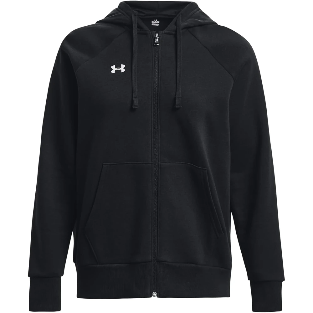 Under Armour Women's Black Zip-Throughs, M, Rival Fleece Hoodie Full-Zip