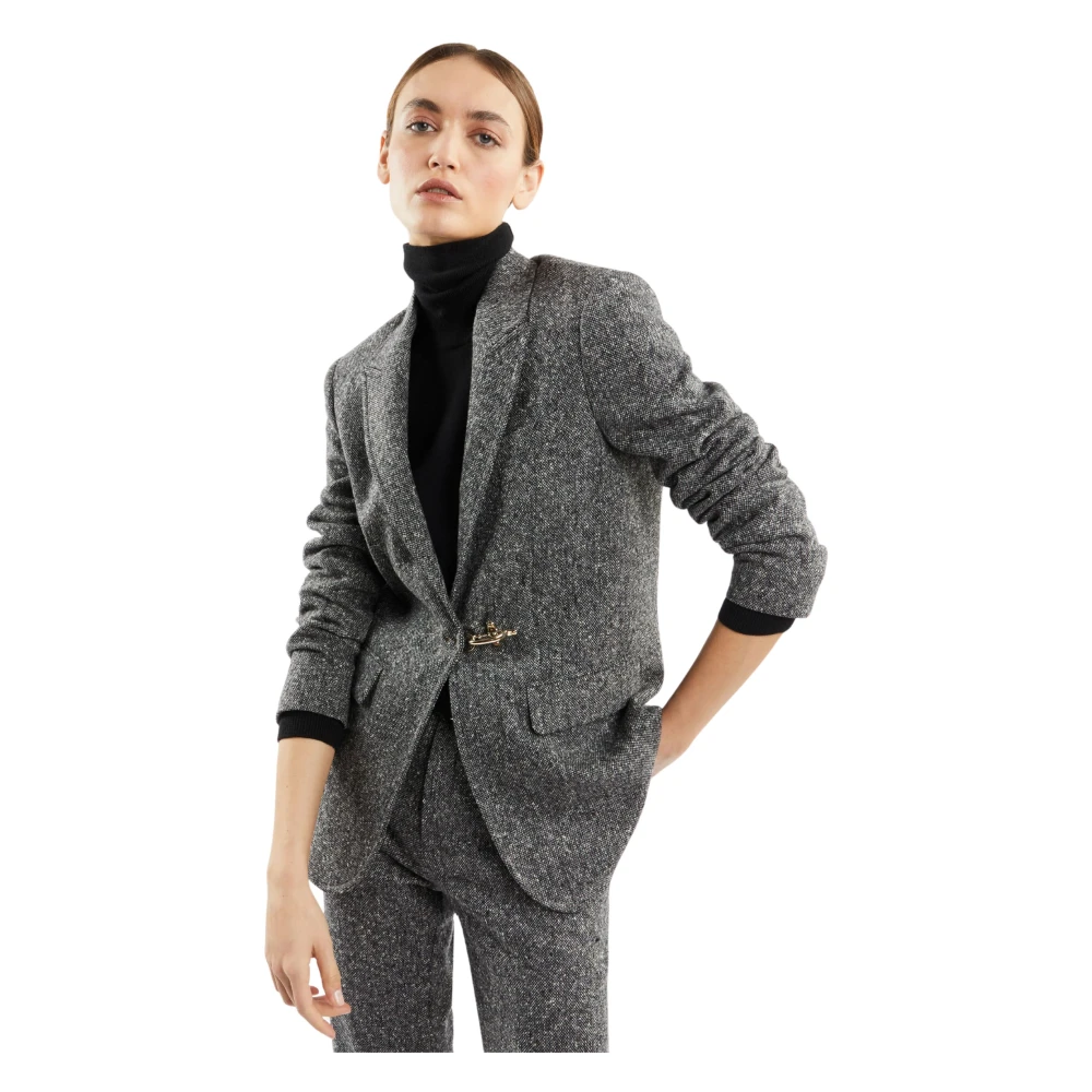 Fay Grijze Wol Knoopjasje Gray Dames