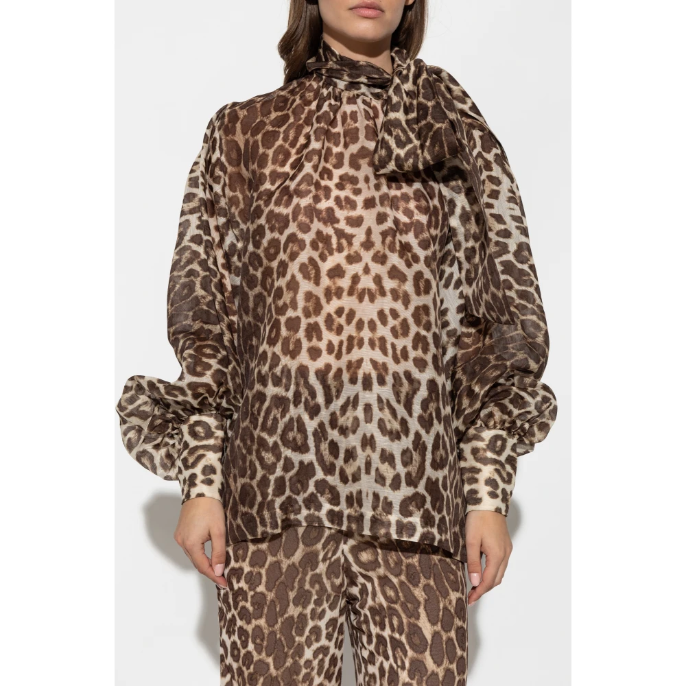 Zimmermann Shirt met dierenprint Brown Dames