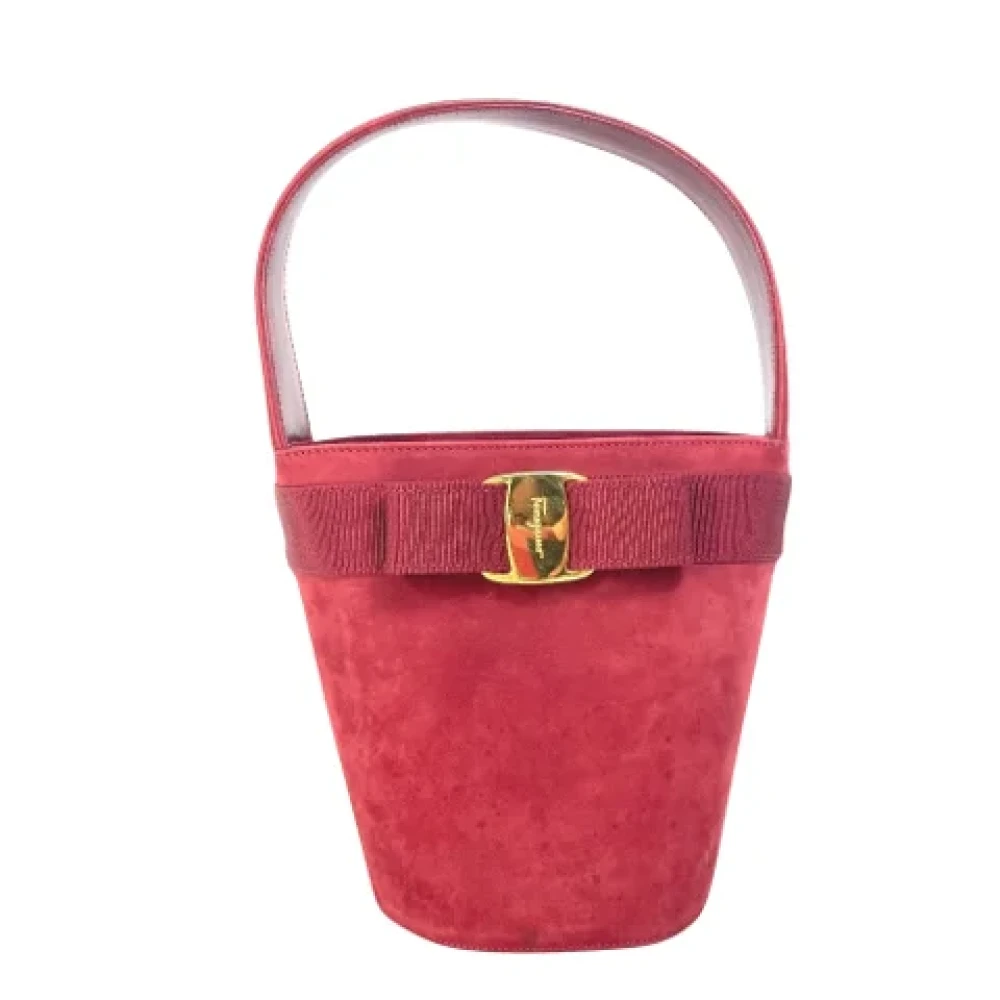 Salvatore Ferragamo Pre-owned Suede shoulder-bags Red Dames