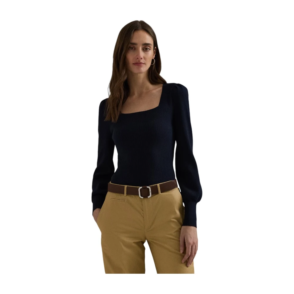Ralph Lauren Rondgebreide trui met ronde hals Blue Dames