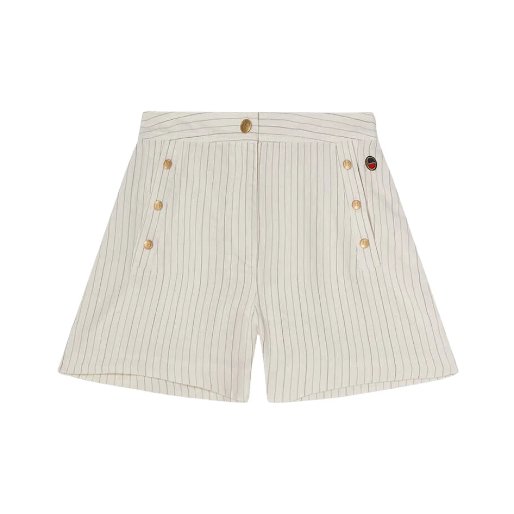 Busnel Pixie Gestreepte Shorts Beige Dames