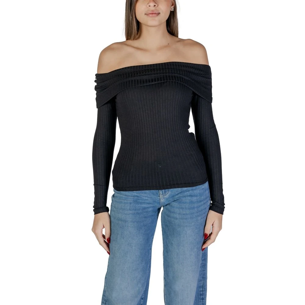 Jacqueline de Yong Zwarte Viscose Tops & T-Shirt Black Dames