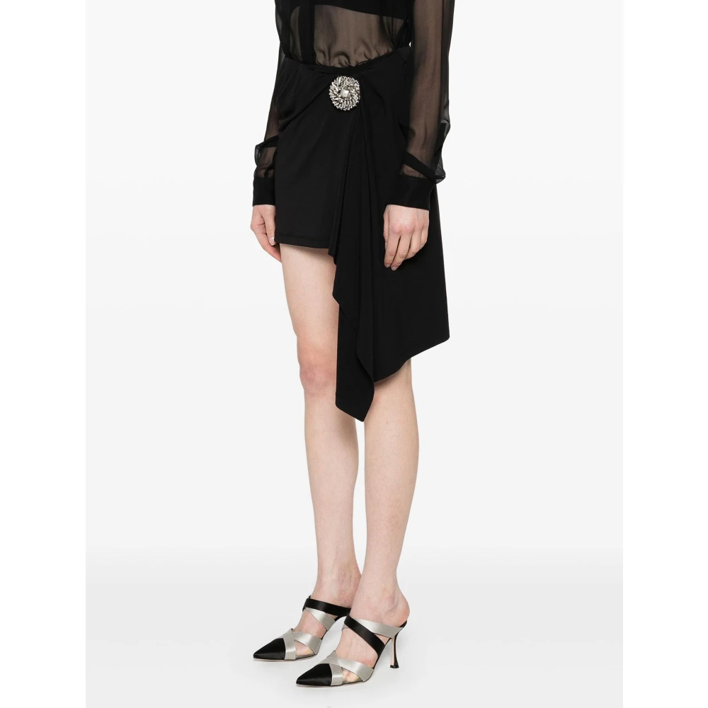 Amen Geplooide Rok met Ritssluiting Black Dames