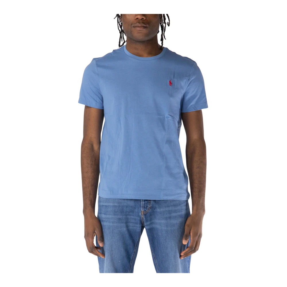 Polo Ralph Lauren Geborduurd T-shirt met korte mouwen en ronde hals Blue Heren