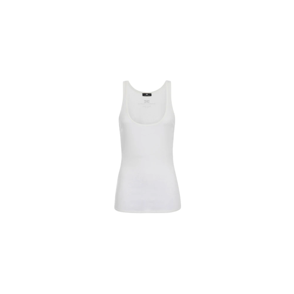 Elisabetta Franchi Ivory T-shirts en Polos Beige Dames