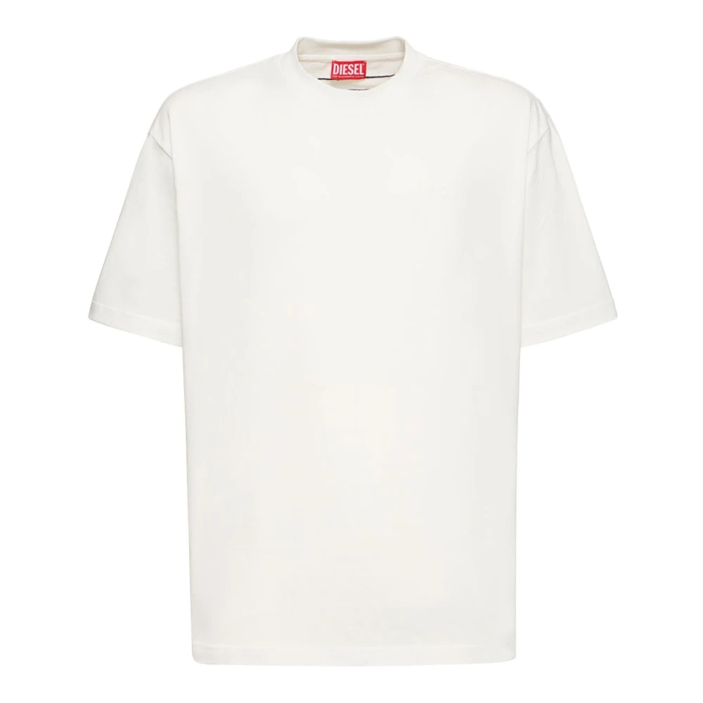 Diesel Geborduurd Logo T-shirt in Wit White Heren