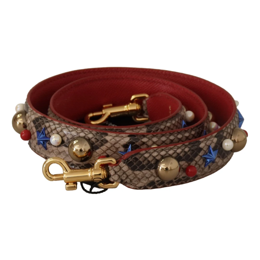 Dolce & Gabbana , Bag Accessories, Female, Brown, One Size, Luxury Python Leather Shoulder Strap
