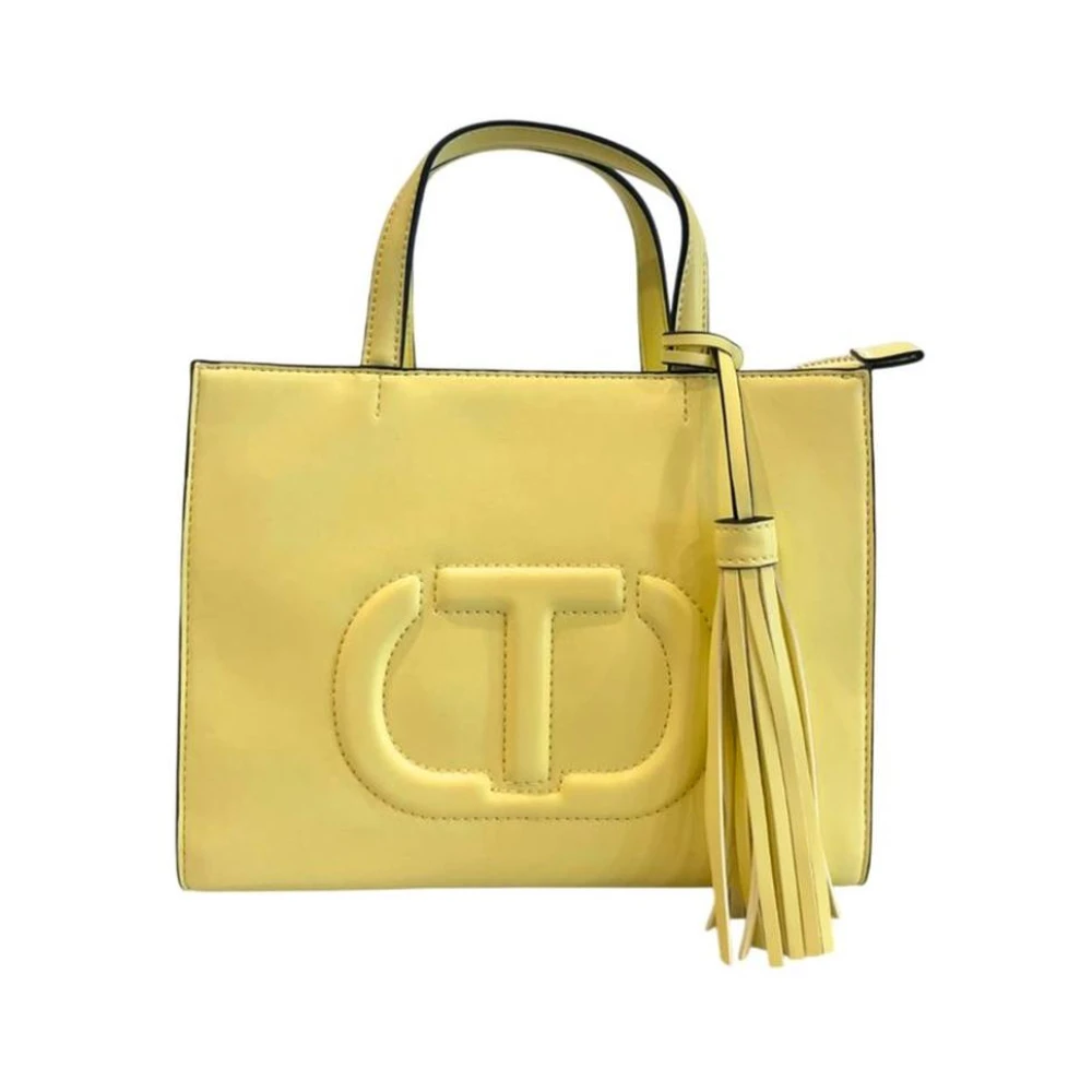 Twinset , Handbags, Female, Yellow, One Size, Bicolor Polyethylene Shoulder Bag