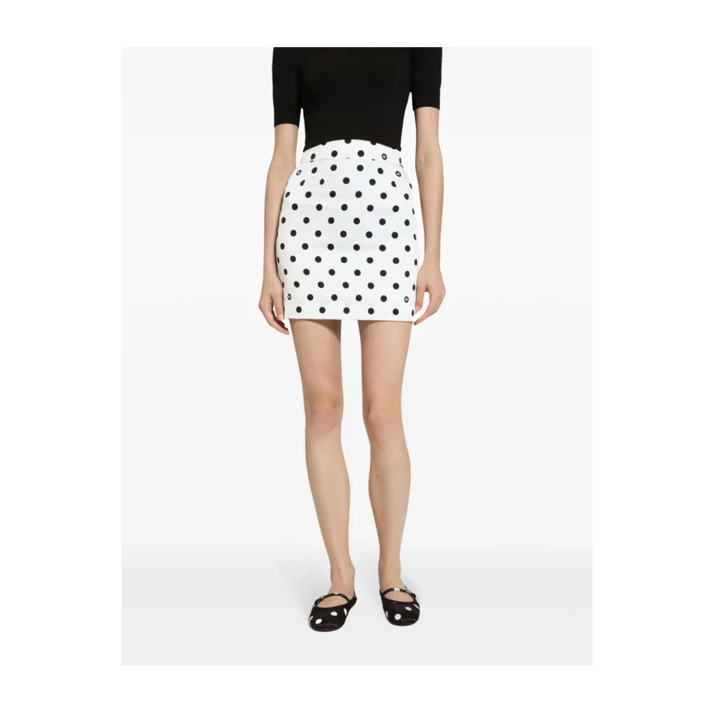 Dolce & Gabbana Witte Hoge Taille Zijden Rok White Dames