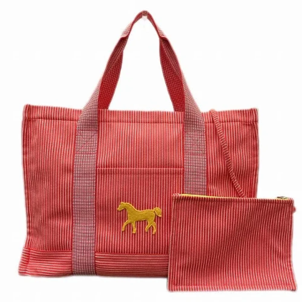 Hermès Vintage Pre-owned Cotton totes Red Dames