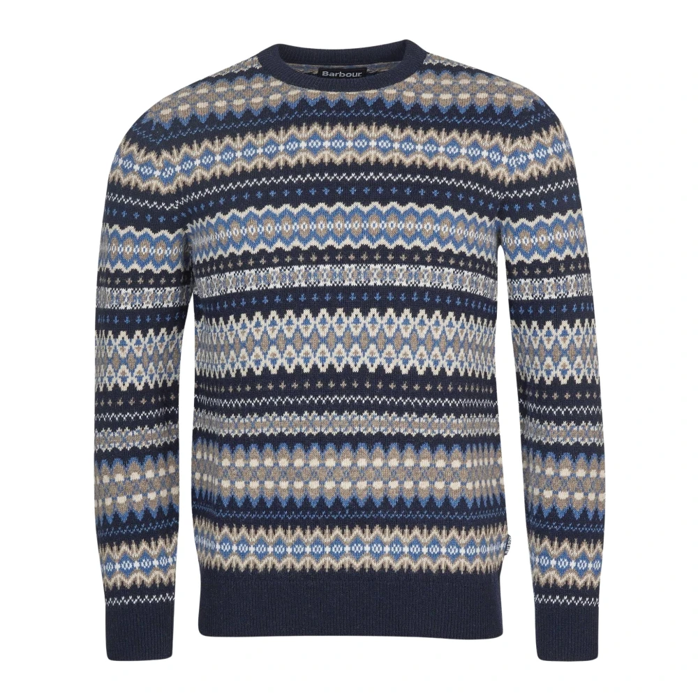Barbour Fair Isle Trui met Ronde Hals Blue Heren