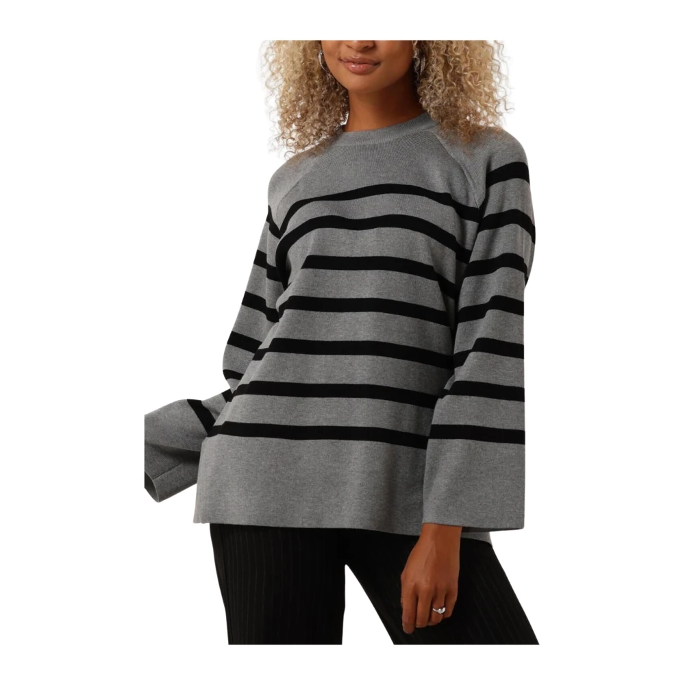 Object Grijze Gebreide Top voor Vrouwen Gray Dames