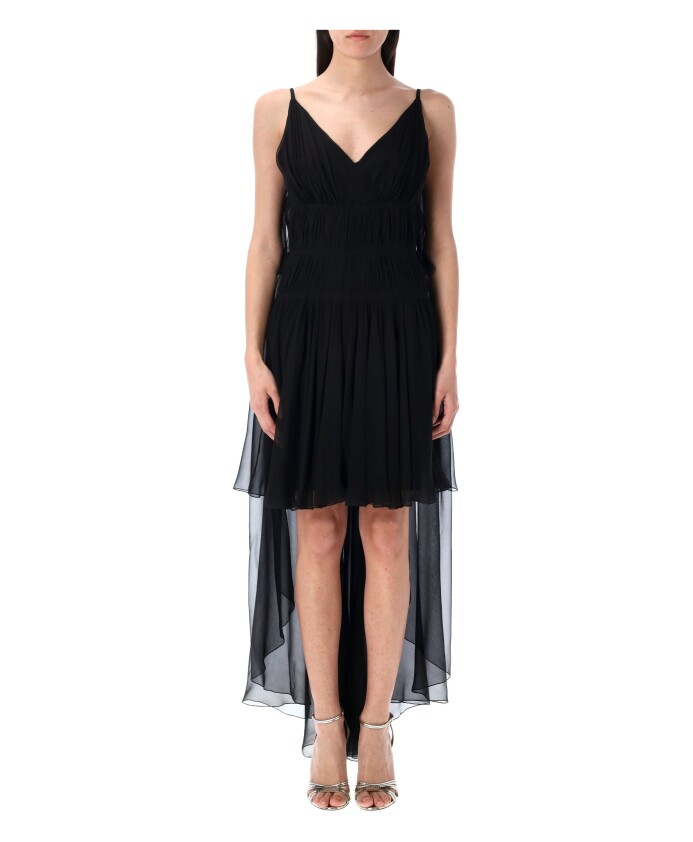 robe-mini-noire-drapee-col-en-v