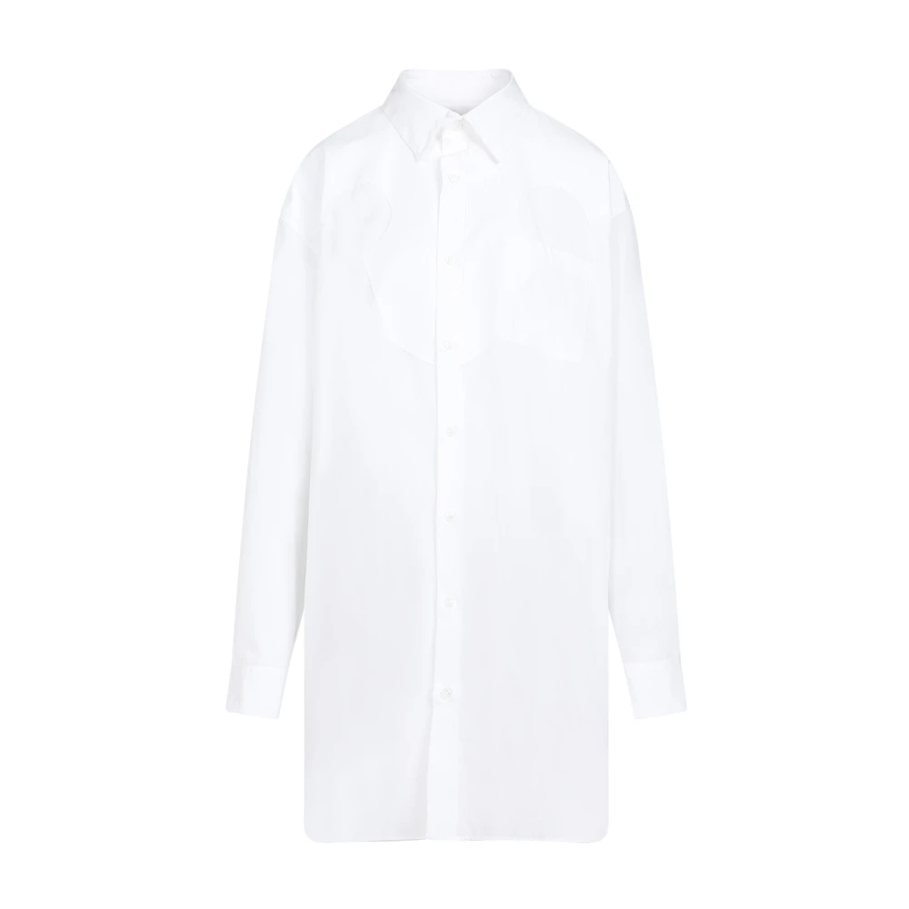 Maison Margiela Witte Katoenen Overhemd met Puntkraag White Dames