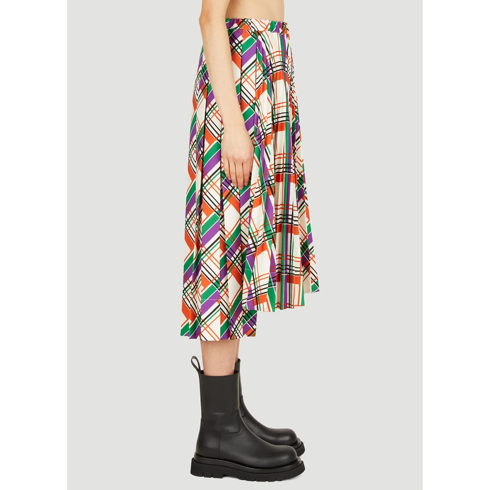 Plan C Geruite Geplooide Rok Multicolor Dames