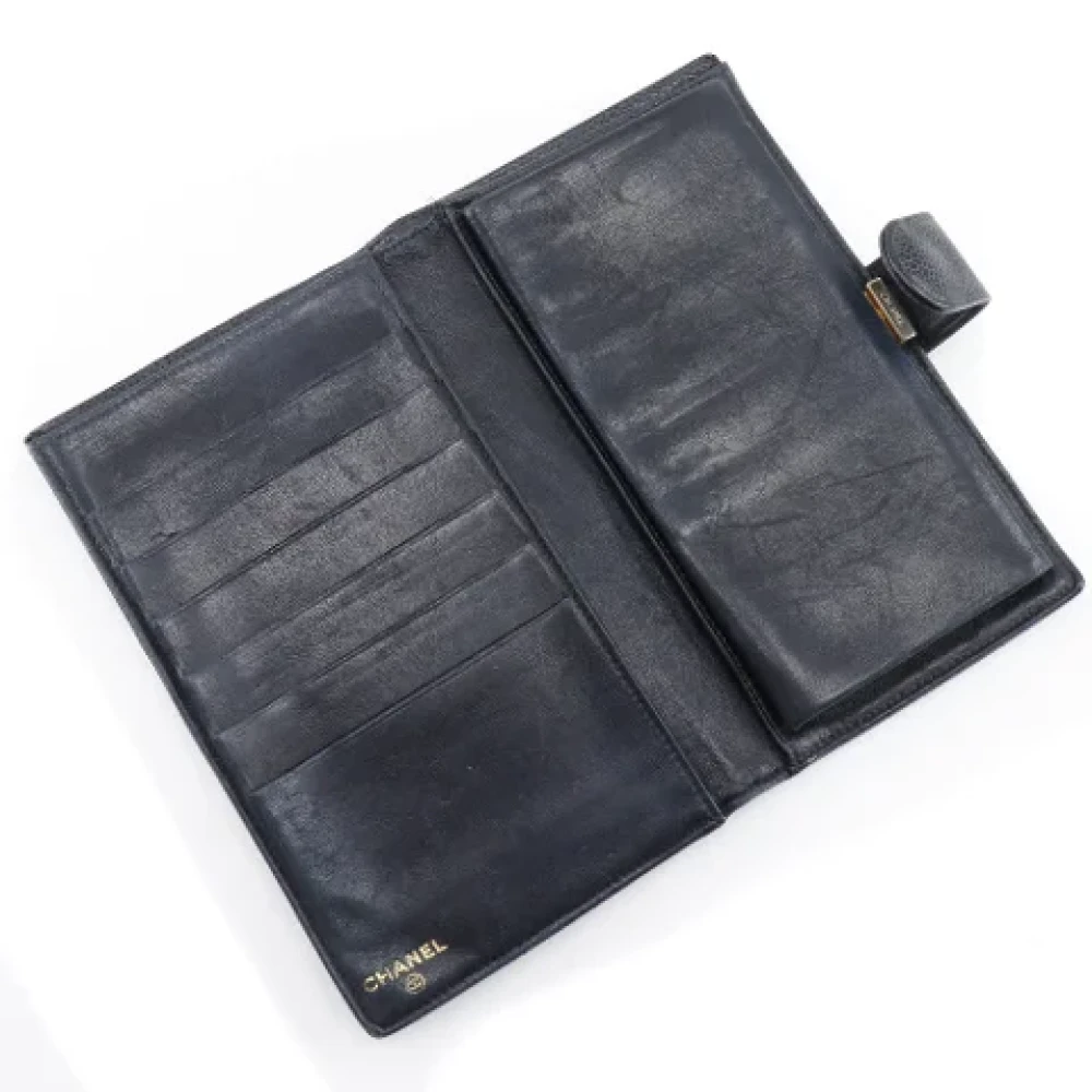 Chanel Vintage Pre-owned Leather wallets Black Dames