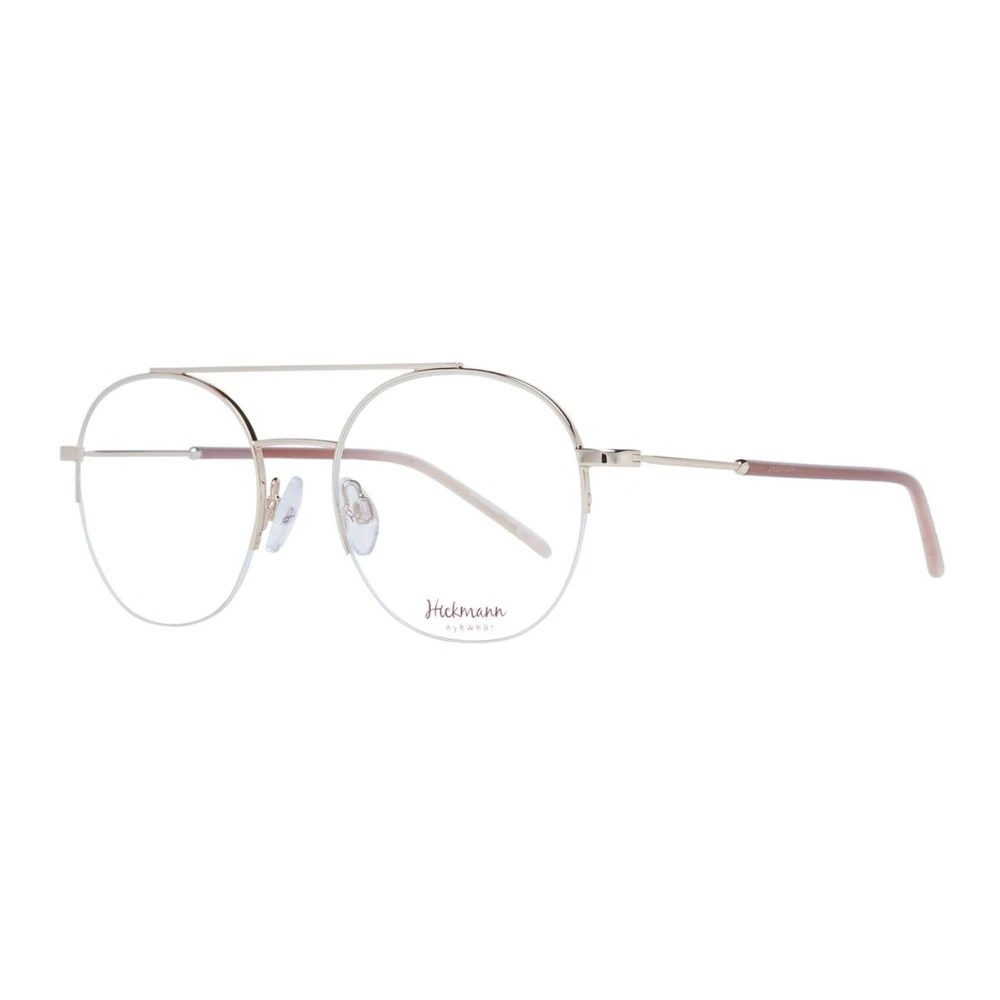 Ana Hickmann Gouden Aviator Half-Rim Optische Monturen Yellow Dames