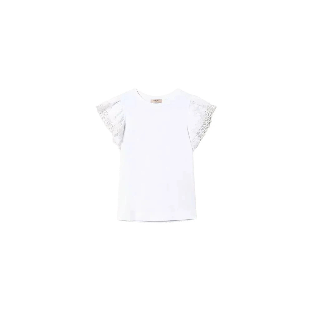 Twinset Witte T-shirts en Polos Zachte Lijn White Dames