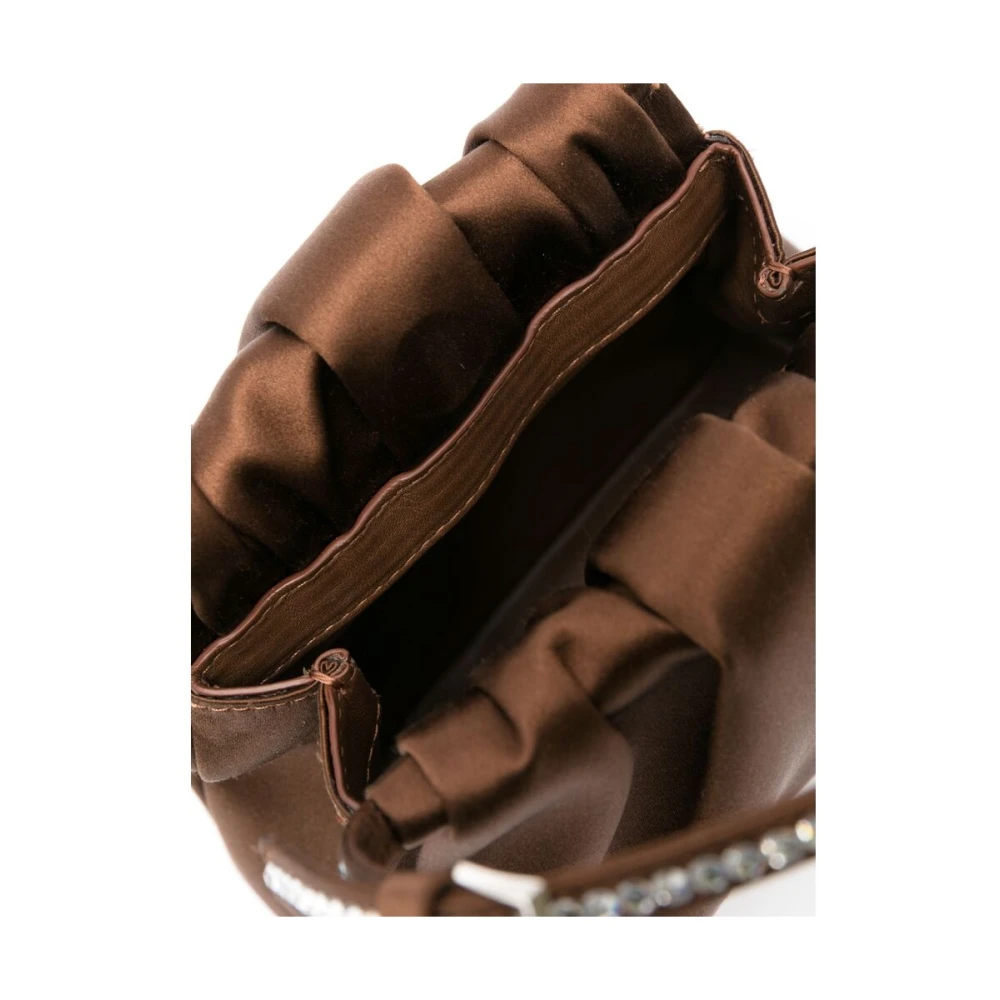 Amina Muaddi Bruine Chocolade Handtas met Magnetische Sluiting Brown Dames