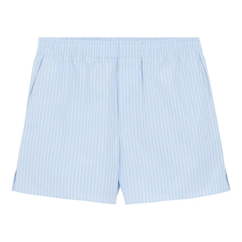 Ami Paris Women's Blue Cotton Elasticated Shorts