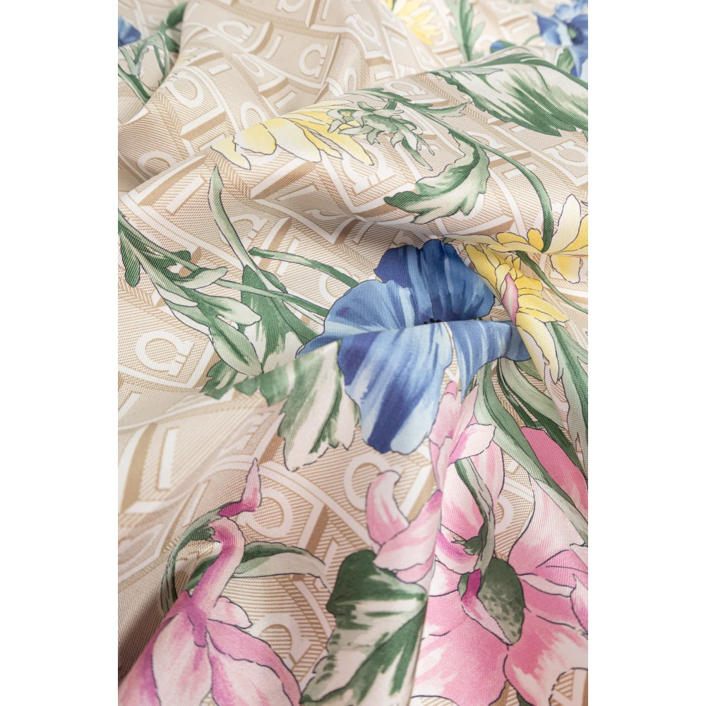 Salvatore Ferragamo Zijden sjaal met bloemenpatroon Multicolor Dames