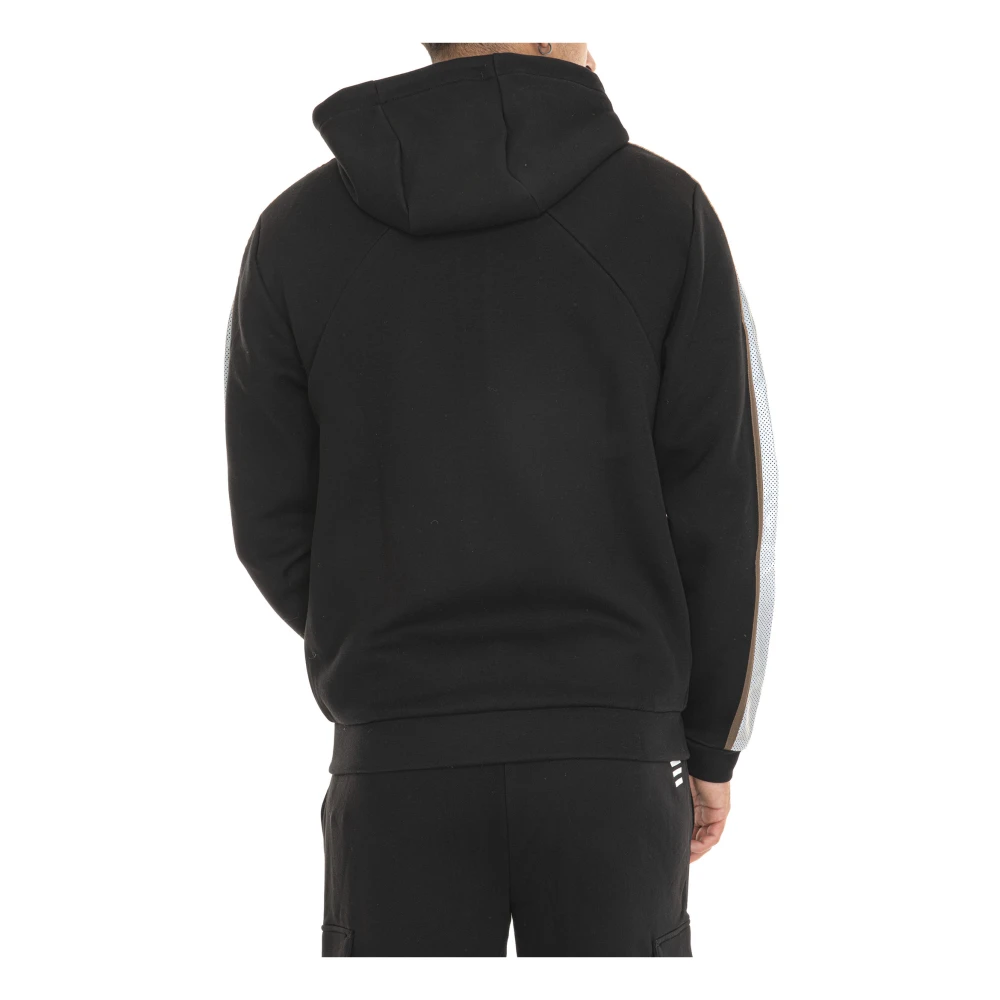 Emporio Armani EA7 Hoodie met rits en contrastdetails Black Heren