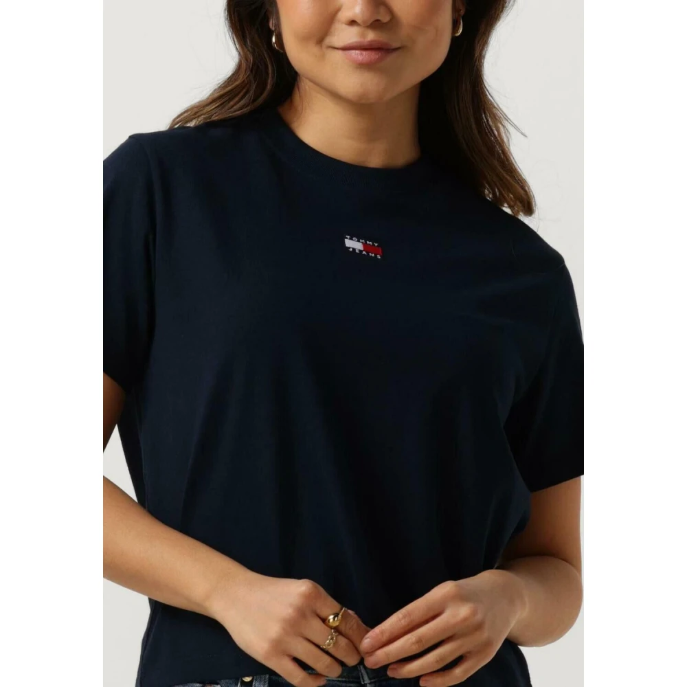 Tommy Jeans Dames Badge Tee Donkerblauw Blue Dames