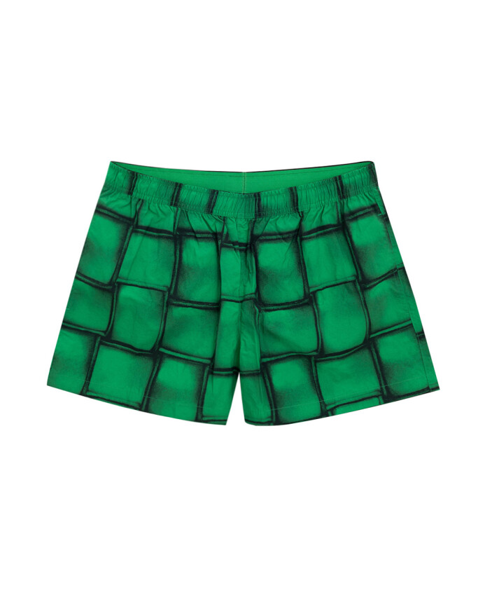 boxer-en-nylon-vert-avec-imprime-cassette