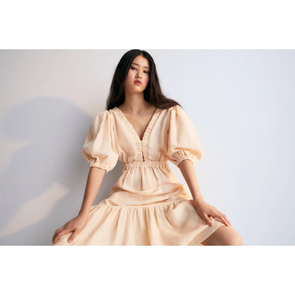 The New Society Hera Vrouw Jurk 3 Macadamia Beige Dames