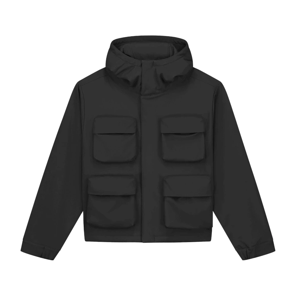 Arte Antwerp Katoenen parka met 3D-zakken capuchon Black Heren
