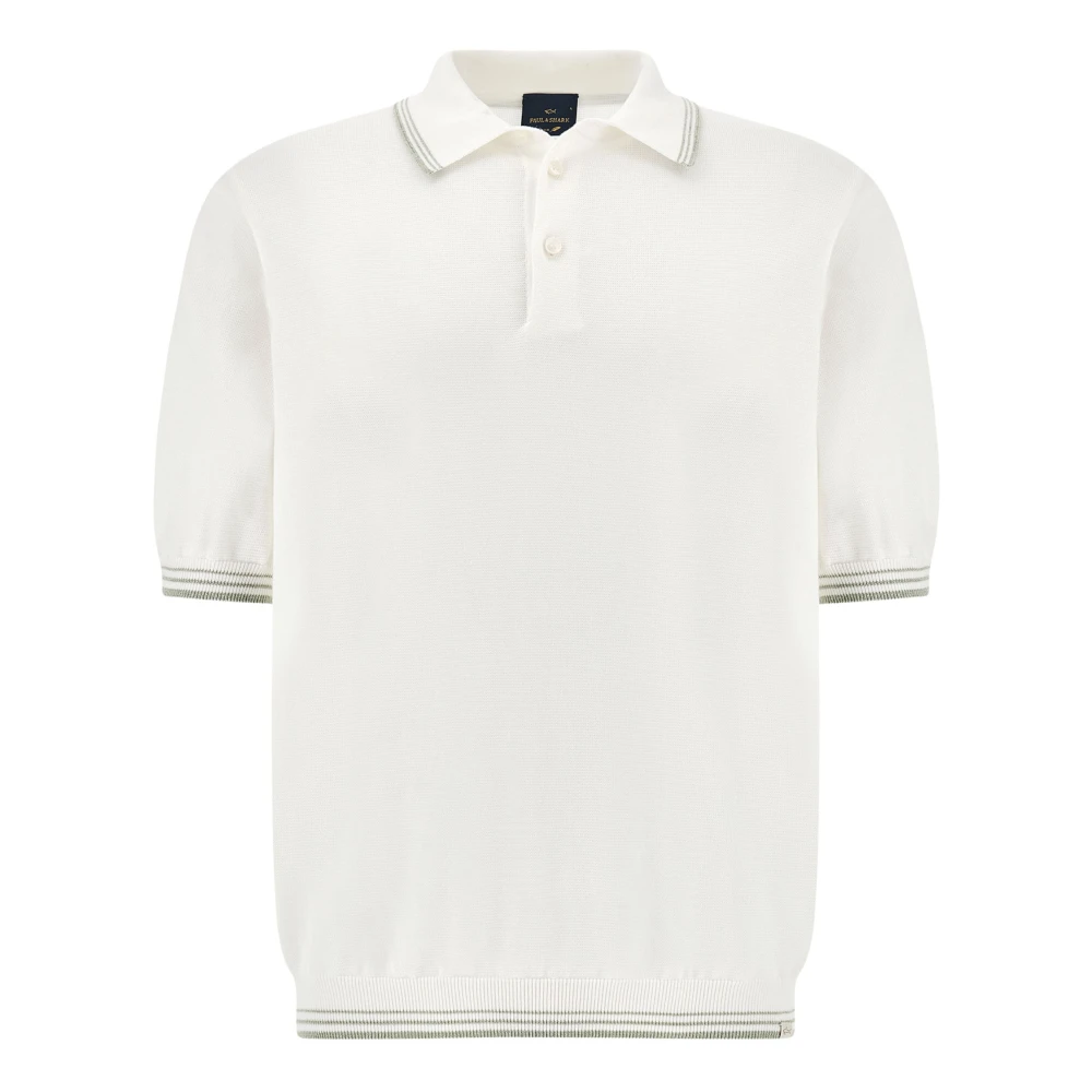 Paul & Shark Men's White Polo Shirts, Xl, Feather Cotton Polo Shirt