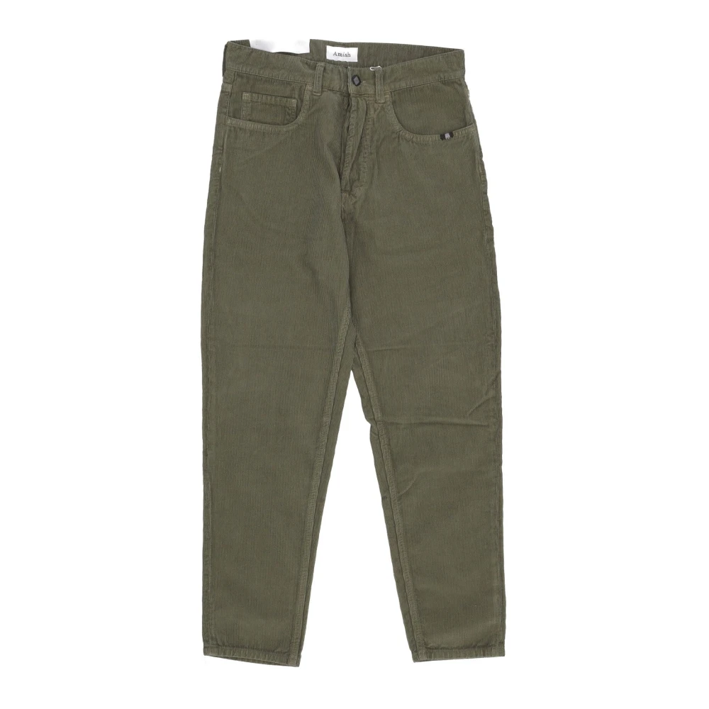 Amish Corduroy Lange Broek Geverfd Olijftak Green Heren